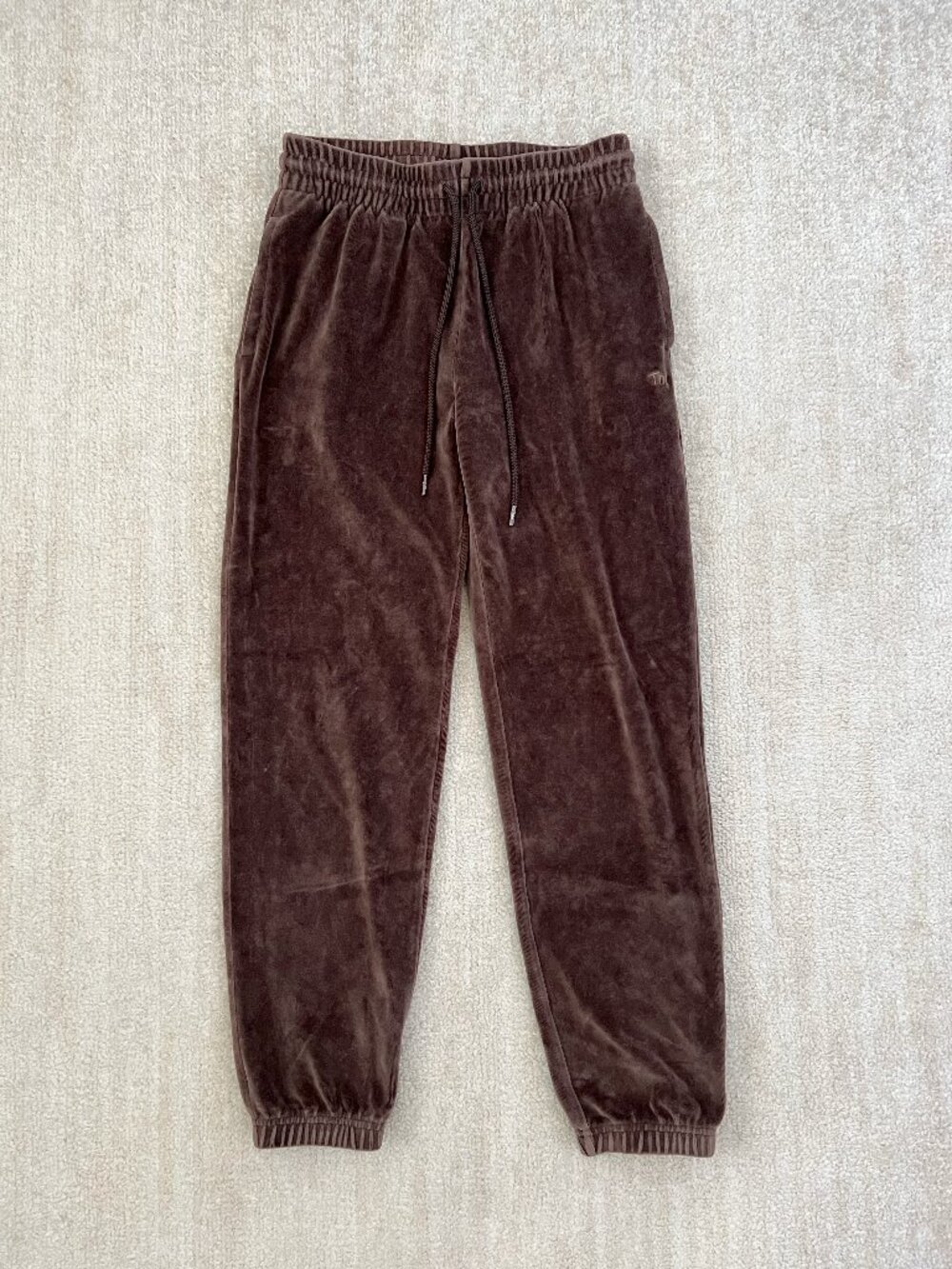 Aritzia Tna Brown Velour Joggers Sweatpants Pants S Cotton